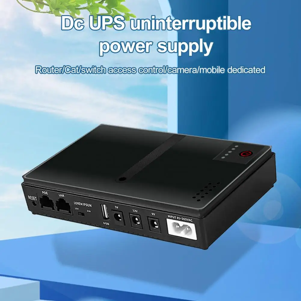 UPS Uninterrupted Power Supply Mini Battery Backup Flame Retardant Lightweight Compact Size Camera Router Power Supply