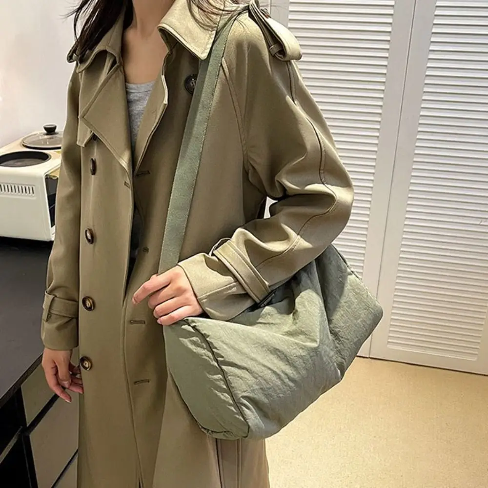 

Fashion Korean Style Versatile Shoulder Bag Large Capacity Solid Color Simple Crossbody Bag School Bag Dumpling Bag Student