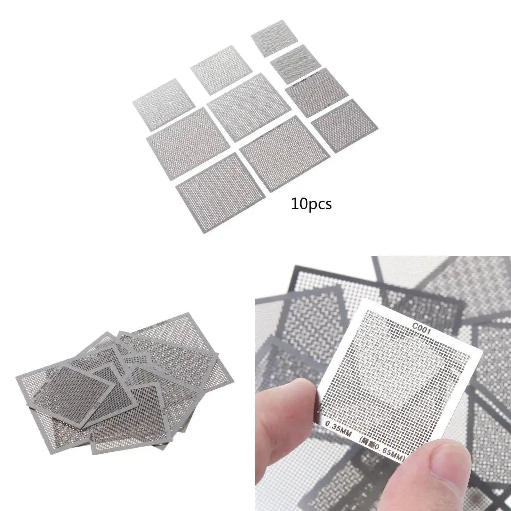 IC Chip Stencils Parts 10Pcs/set BGA Reballing Stencil Template for Computer