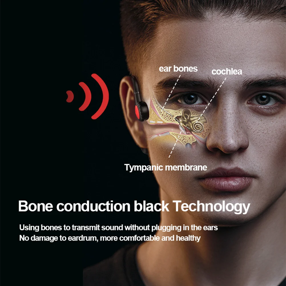 

Bone Conduction Wireless Earbuds Adjustable Earhooks Comfortable Fit for Running Workout Fitness Sports Wireless Headphones