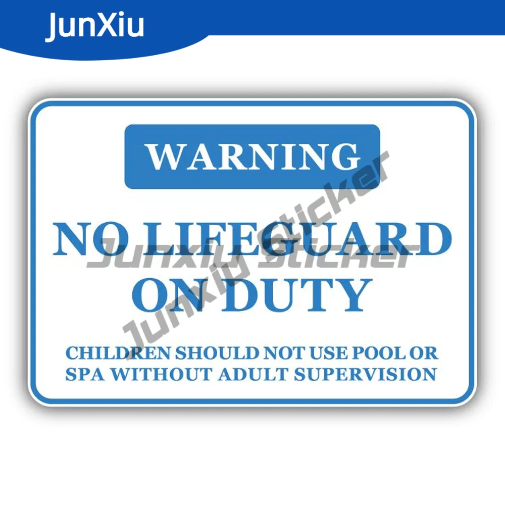 

No Lifeguard On Duty Warning Sign Sticker Exterior Decal Accessories Personalized Suv Cover Scratches Decor Graphic For Car Suv