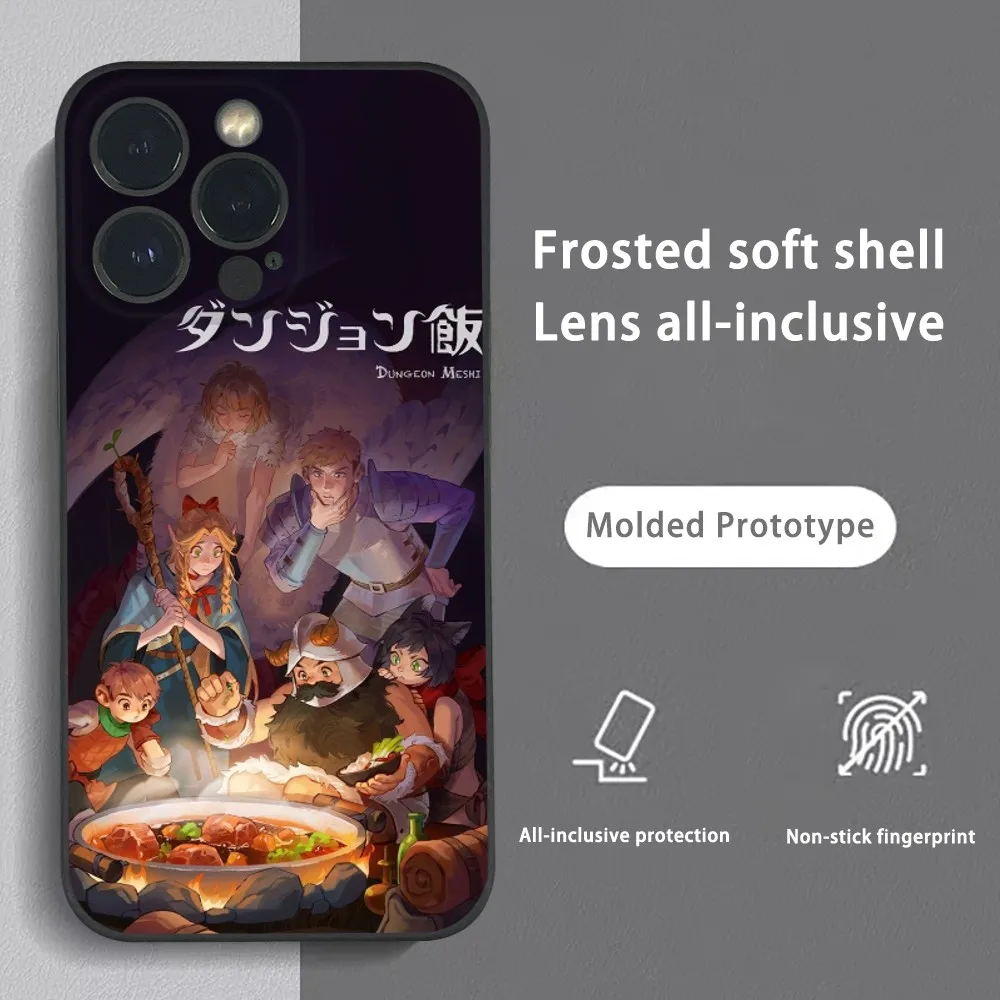 Anime D-Delicious in Dungeon Phone Case For iPhone 16 15 14 13 Pro Max Plus Mini Frosted Soft Shell Funda