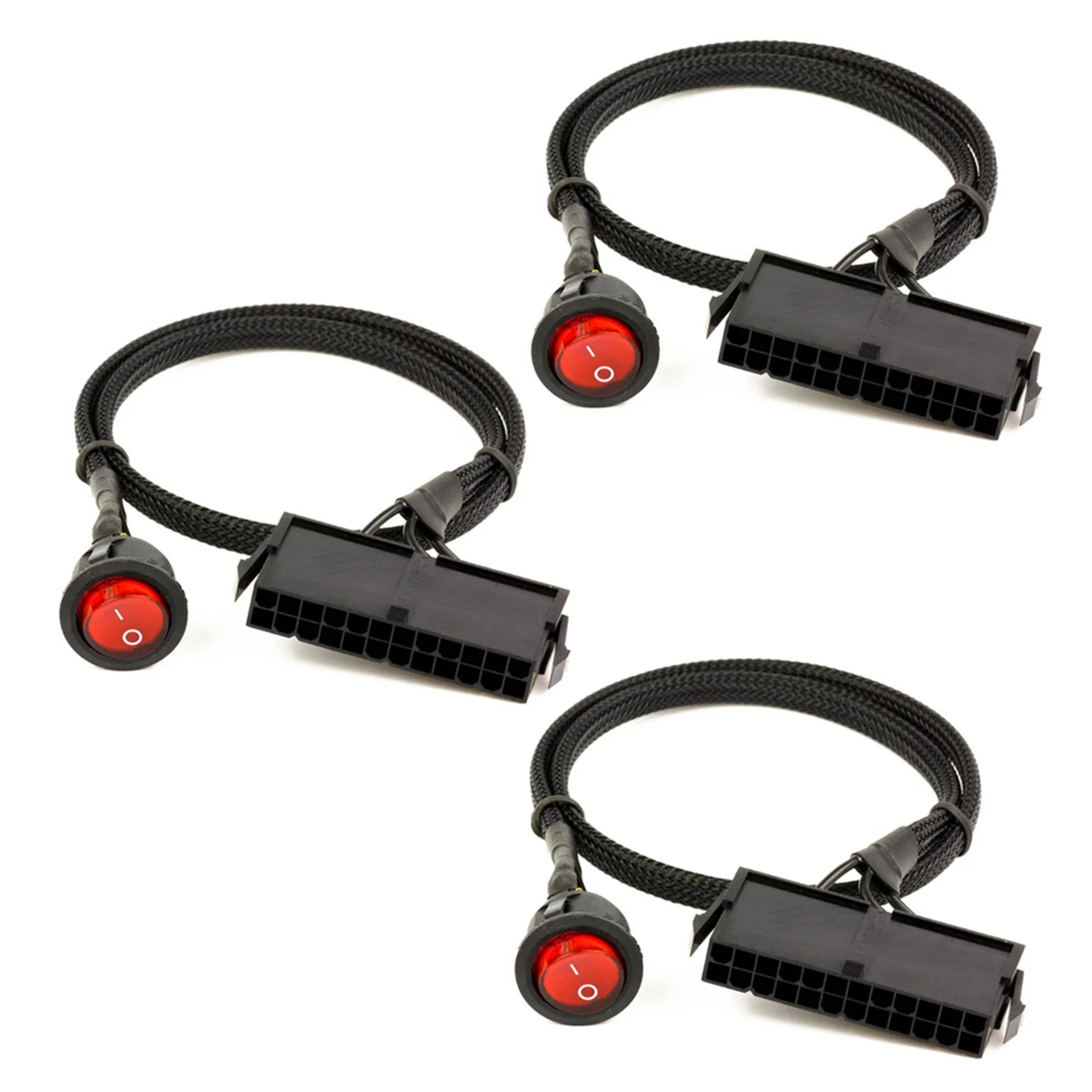 ABRI-3X 24-Pin Female ATX PSU PC Power Supply Starter Tester Start Up Jumper Ridge Cable With ON/OFF Switch,50Cm