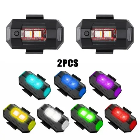 7 cores drone luz estroboscópica usb led anti-colisão cauda da bicicleta/modelo de aeronave noite voando mini sinal piscando luz de advertência