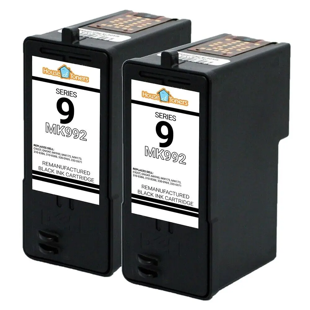 2 PK Series 9 MK992 Black Ink Cartridge For Dell 926 v305 v305w v305x Printer