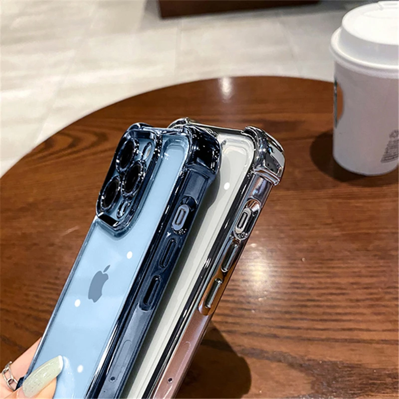 Lila Beschichtung Transparente Stoßfeste Handyhülle für iPhone 17 13 16 18Pro Max Plus XS XR X Harte Acryl Vier-Ecken-Anti-Schock-Abdeckung – Detail 14