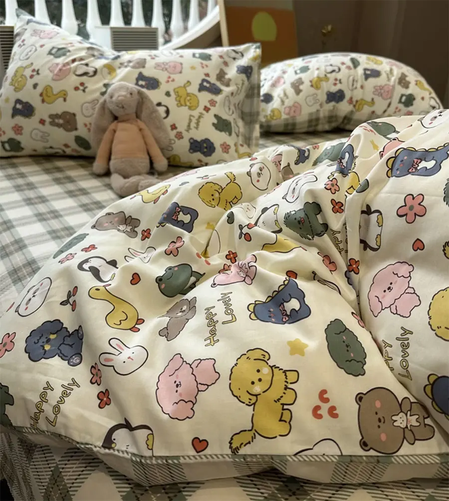 

Fashion cute cartoon animal dog beding set kid teen,twin full queen lovely cotton home textile bed sheet pillow case quilt cover