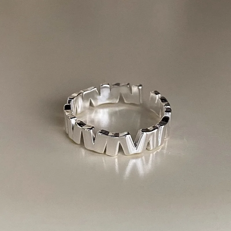 Fashion Designer 925 Sterling Silver Adjustable Geometric Wave Line Ring for Women Korean High Quality Jewelry Accessories Gifts