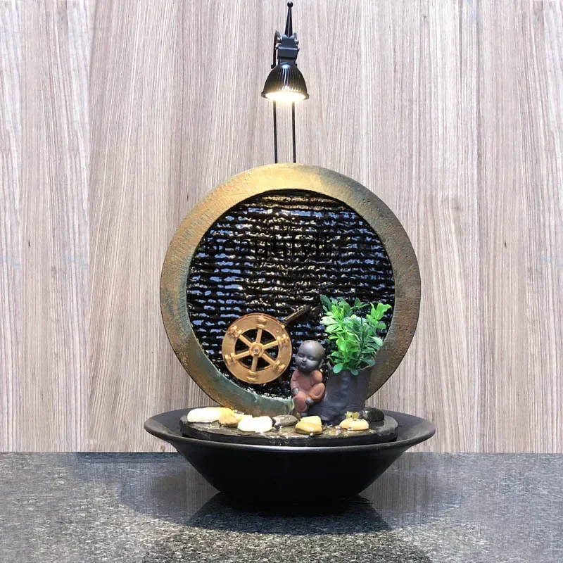Creative living room Chinese zen stone flowing water fountain water feature decoration modern ornament
