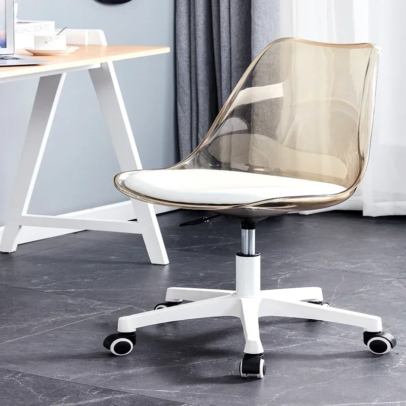 Transparent Office Chair Swivel Makeup Study Chair Liftable High Stool for Dormitory or Front Desk Student Study Chair