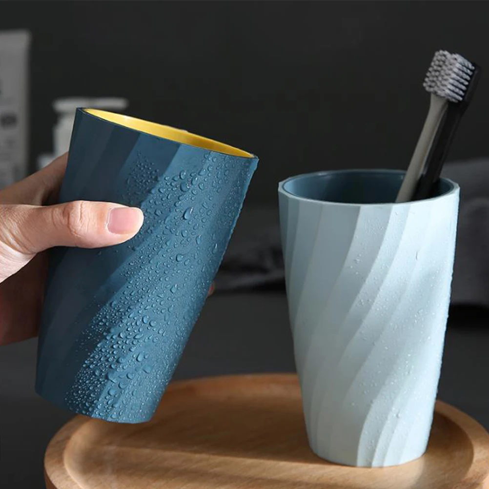 

2pcs Toothbrush Storage Eco Friendly Portable Home Travel Travel Tooth Mug Gargle Mug Bathroom Holder Practical Use