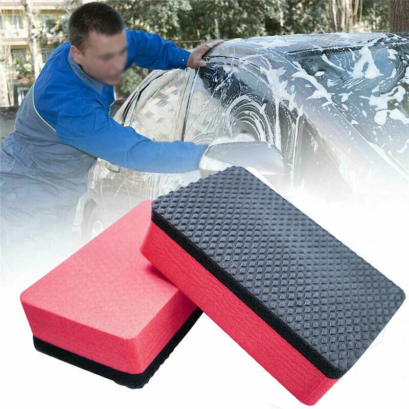 Wax Car Clay Wash Mud Volcanic mud 3pcs/kit Polish Replacement Sponge Block Accessories Black & Red Cleaning Eraser