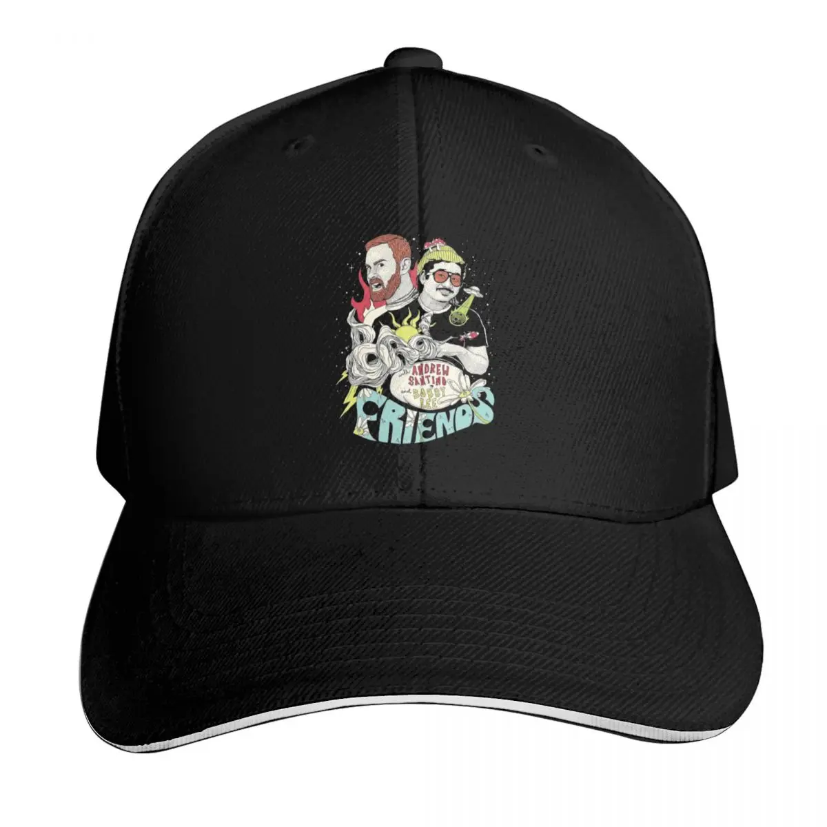 Andrew Santino e Bobby Lee Bad Friends apresentam bonés de beisebol, chapéus divertidos, chapéus de luxo para mulheres e homens