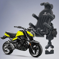 Motorcycle Cell Phone Support Handlebar Bracket Mobile Mirror Mount Navigation Stand Aluminum Anti Vibration Handle Holder Bike