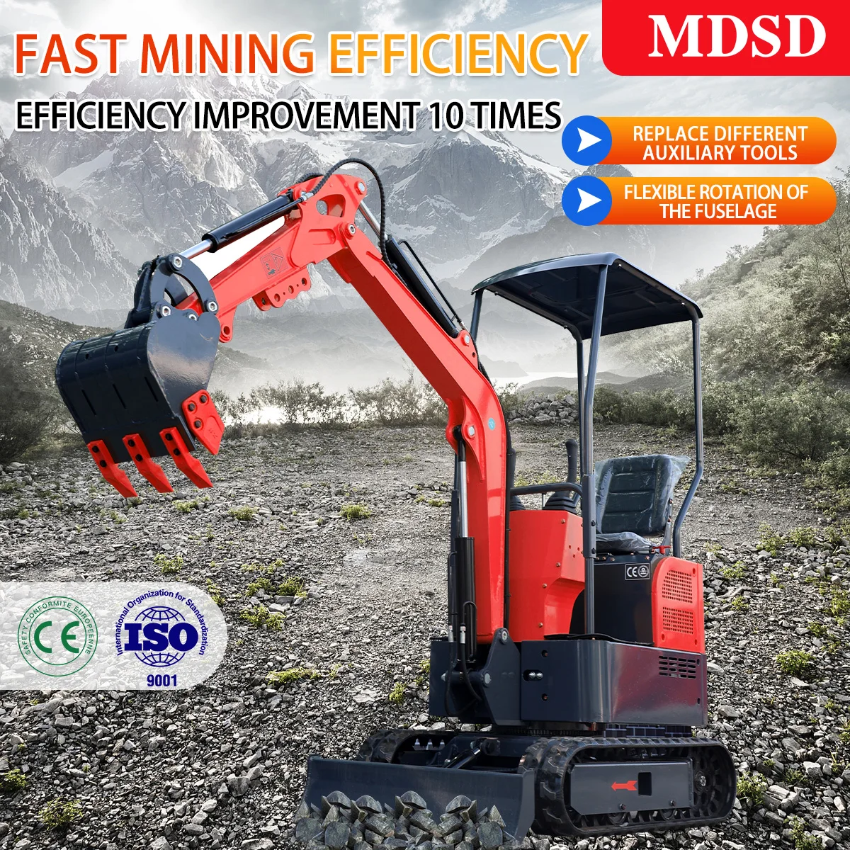 Vendite dirette in fabbrica di piccoli escavatori cingolati da 1,8 tonnellate Agenzia di protezione ambientale statunitense Motore standard di emissione Euro 5