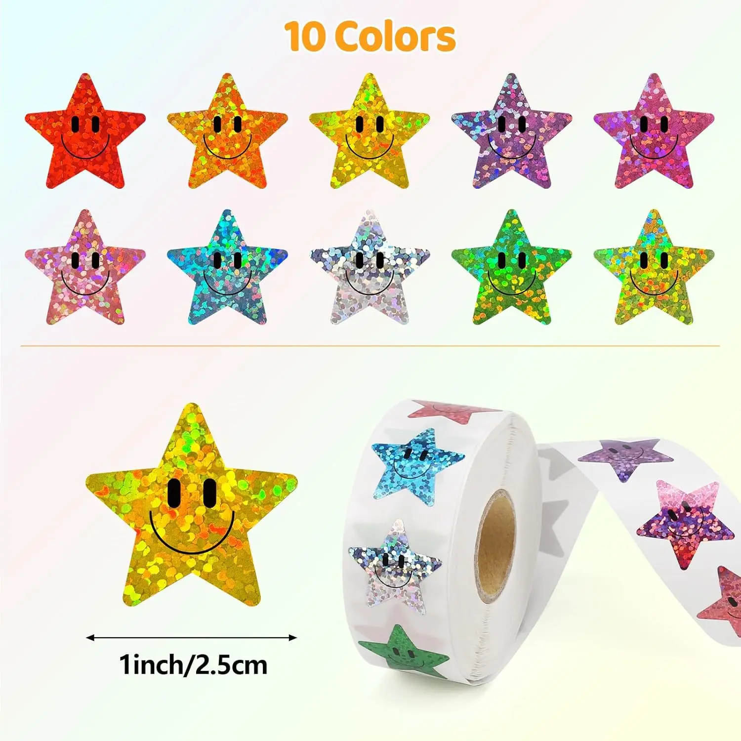 100-500pcs Holographic Colorful Stationery Stickers for Party Gift Wrapping Scrapbooking Cartoon Reward Labels
