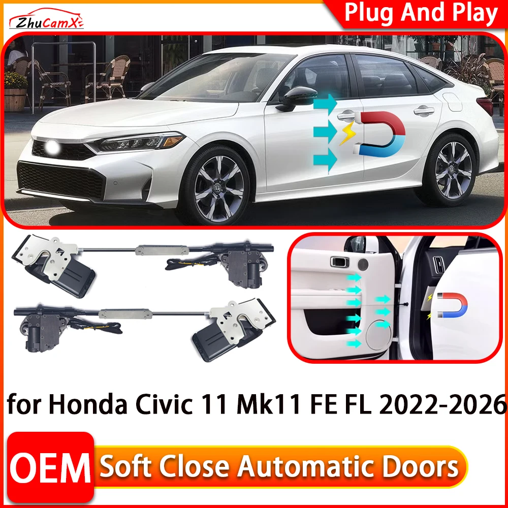 

for Honda Civic 11 Mk11 FE FL 2022-2026 Car Automatic Electric Soft Close Door Closer Power Closing Door Comfort Closing System
