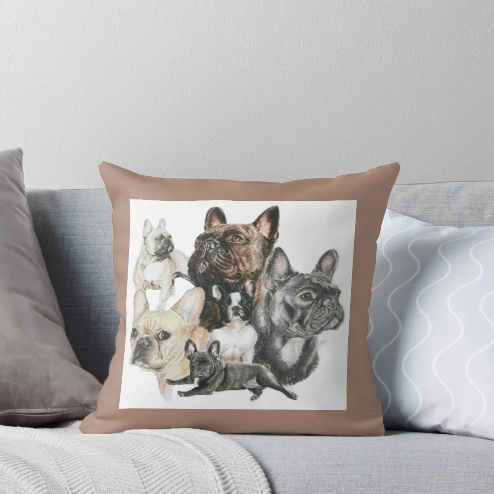 

French Bulldog Montage Throw Pillow Decorative Cushion Christmas Pillow Covers Luxury Pillow Case luxury decor