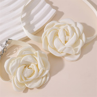 2PCS Children's Rose Necklace Bracelet Sets Women Rope Chain Party Birthday Wedding Jewelry Collarbone Chain Jewelry Sets