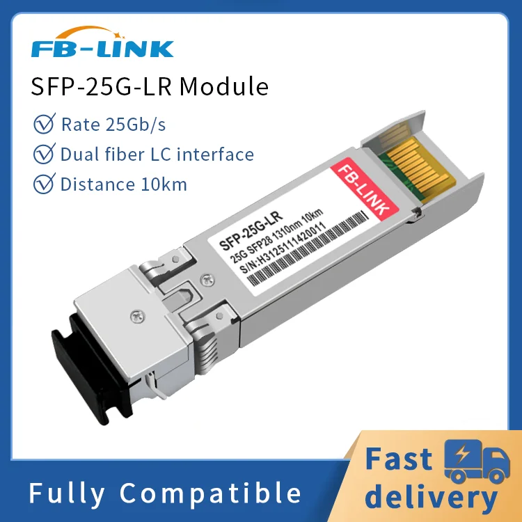 

25G LR 1310nm 10KM SFP28 Transceiver Fiber optic Module LC Connector for Nokia juniper Mellanox Mikrotik For Ethernet switch
