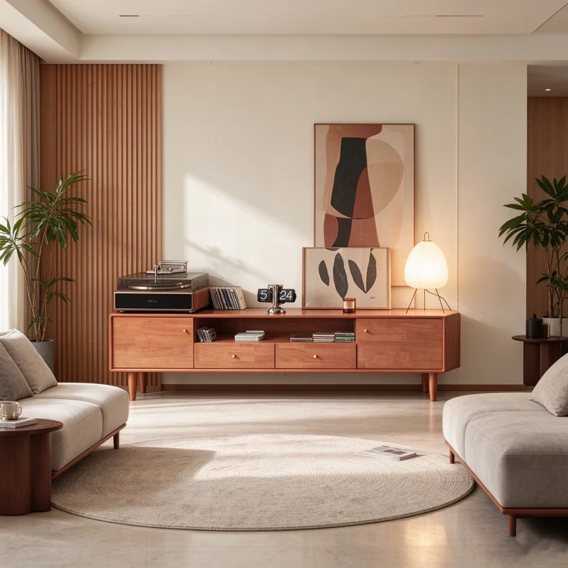 Vintage Design Tv Cabinet Italian Luxury Elegant Aesthetic Tv Cabinet Storage Classic Meuble De Télévision Mid Century Furniture