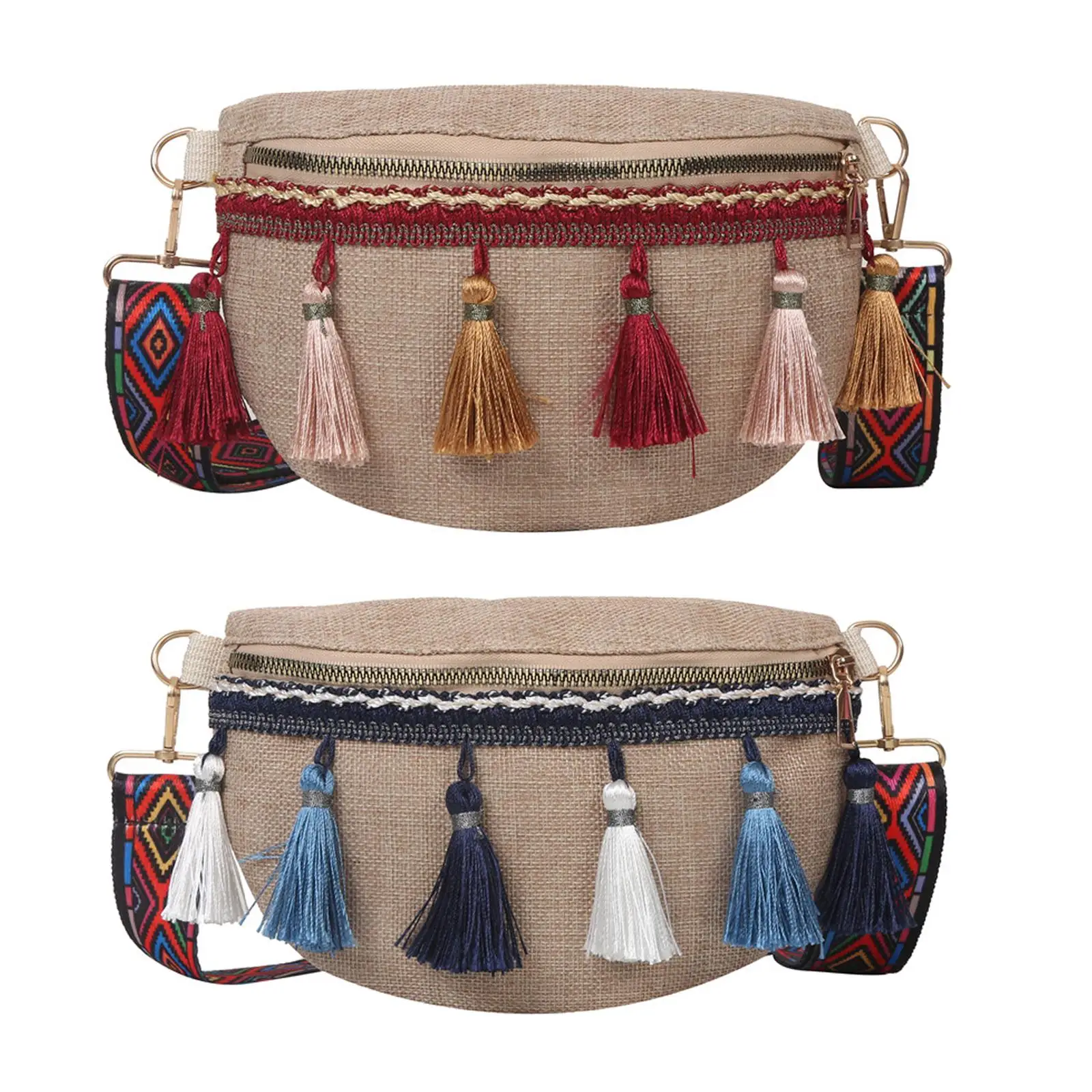 

Bohemian Fanny Pack Purse Hip Bag Women Ethnic Crossbody Bag Satchel Bag Shoulder Bag for Casual Street Birthday Travel Holiday