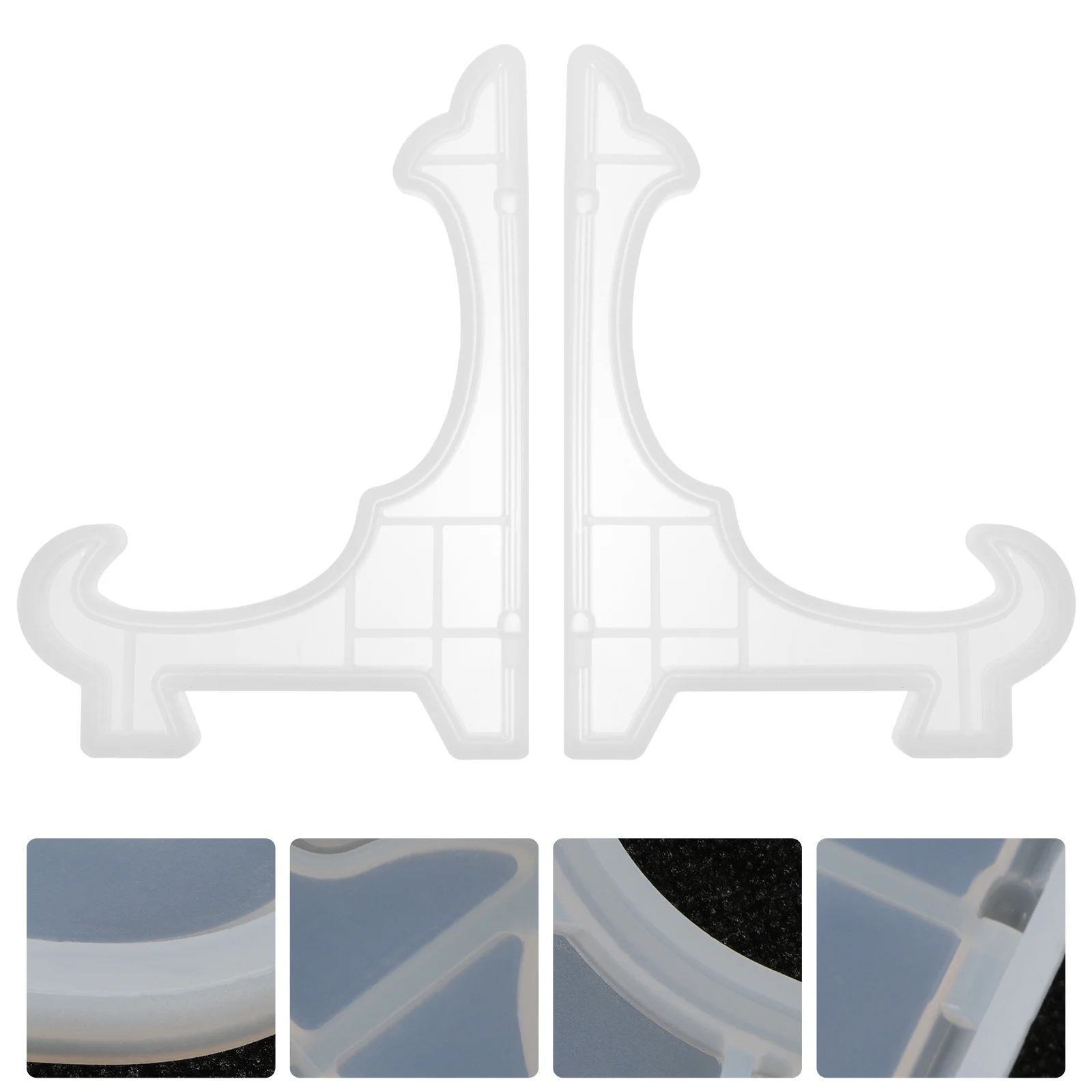 Molde de epoxi de cristal para manualidades, estante de almacenamiento de silicona blanco, molde para exhibición de joyería, herramienta de fabricación DIY, moldes de silicona, 2 uds.