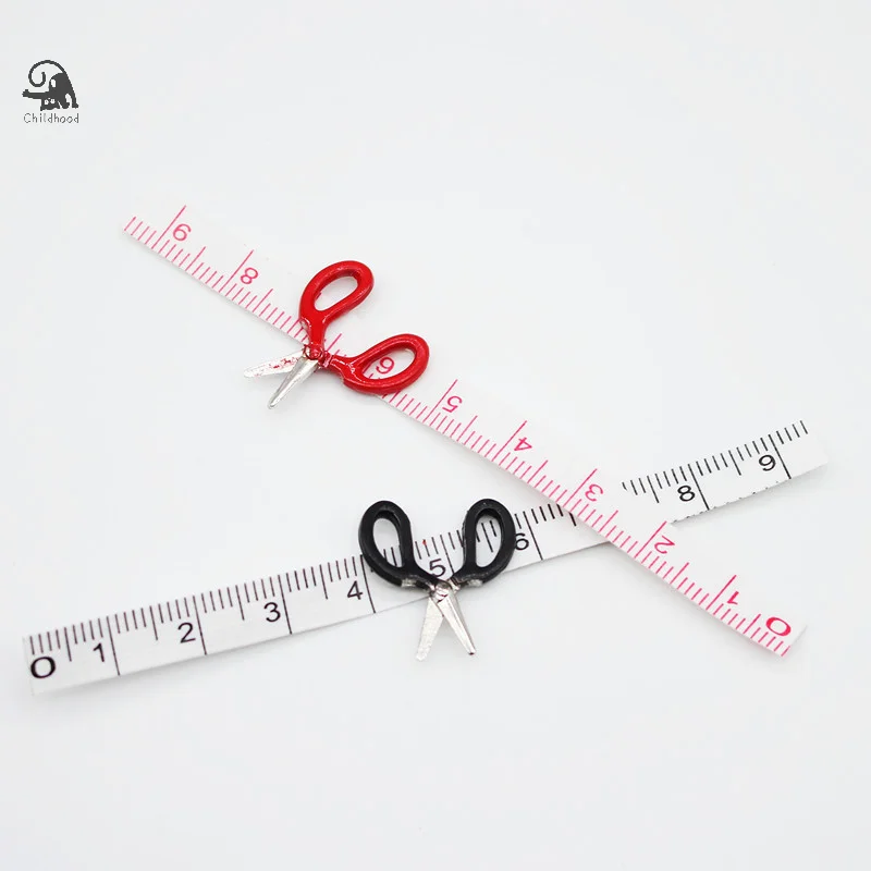 

Dollhouse Miniature Furniture Simulation Scissors Sewing Gauge Ruler Model DIY Accessory Fairy Home Decoration Kid Gift