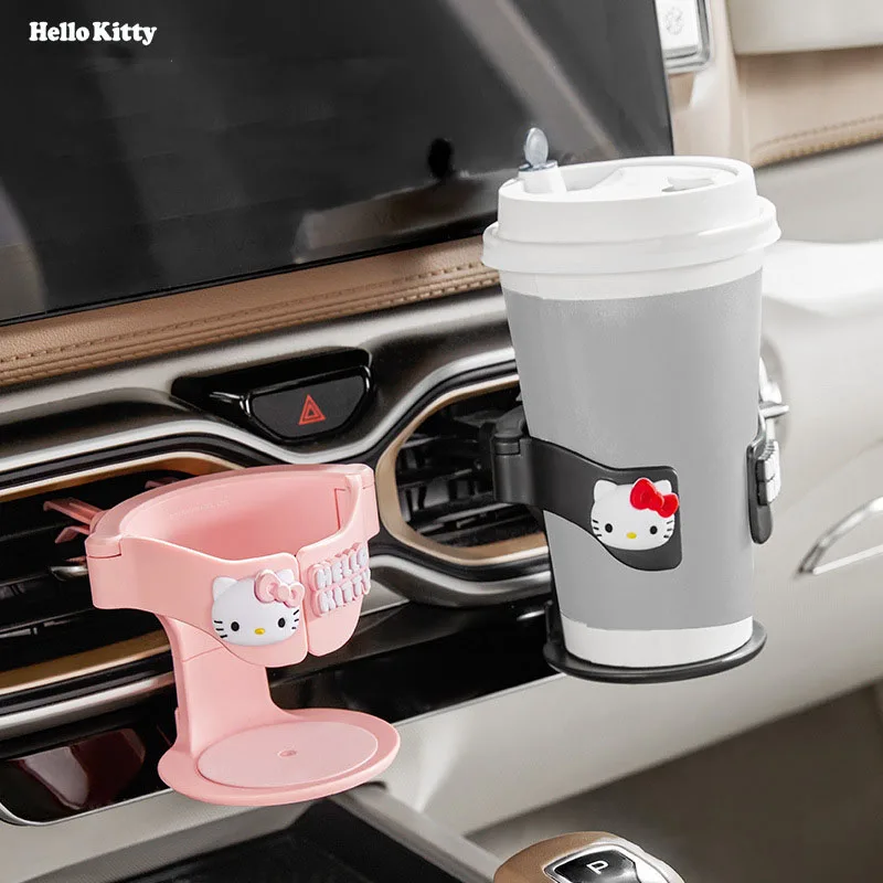

Hello Kitty автомобильный держатель для чашки с воздуховыпускным отверстием, держатель для напитков, держатель для кофе, износостойкий, предотвращающий столкновение, автомобильные аксессуары с героями мультфильмов, подарок