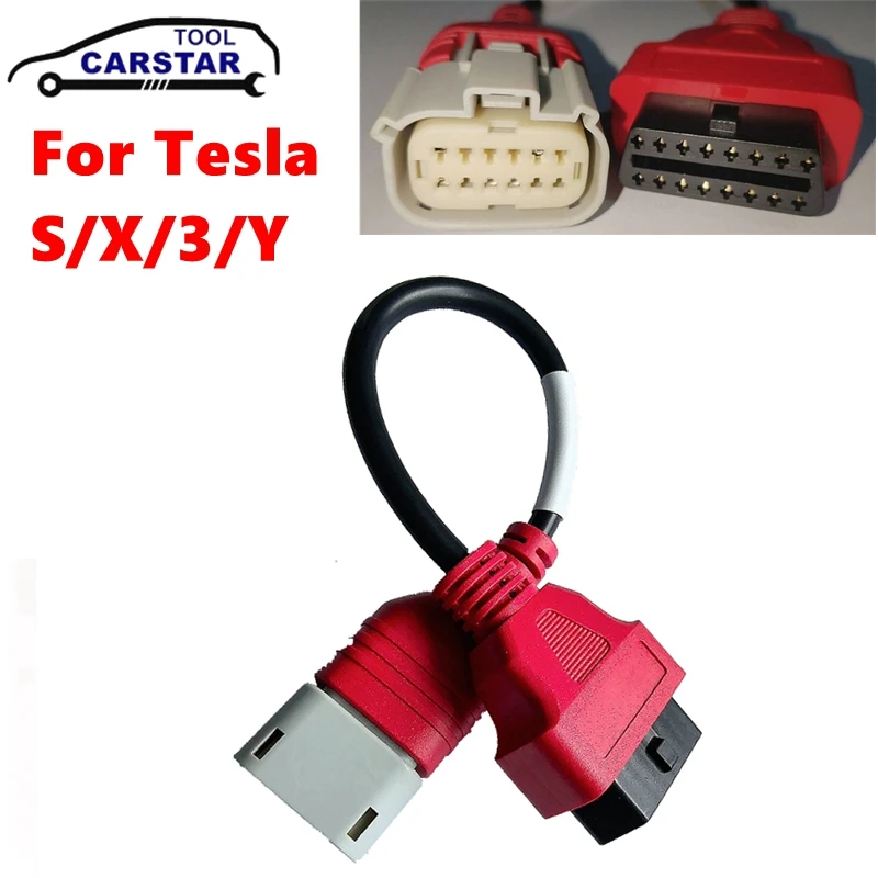 

OBD2 16-контактный удлинительный кабель для аккумуляторной батареи Tesla, тестовый кабель для диагностической линии S/X/3/Y, специальный разъем X431