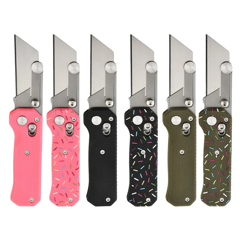 1pc, 4 Color Options, Pink Donut Utility Knife, Folding Knife, Outdoor Pocket Knife, Compact and Exquisite Design