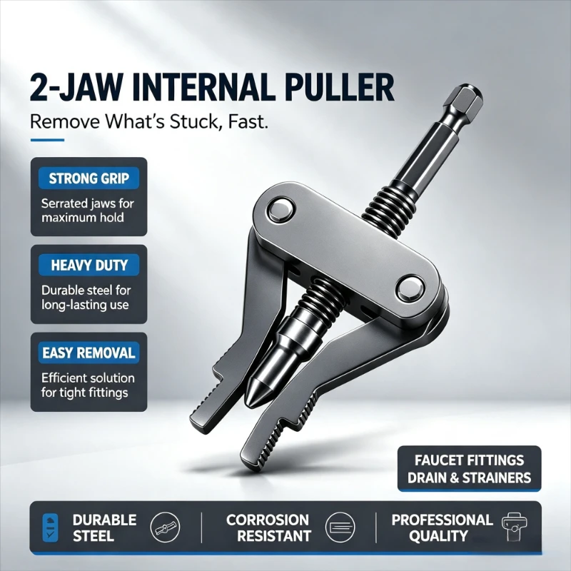 Pipe Extractor Tool Broken Thread Puller Hex Shank Power Drill 2 Jaw Internal Puller Extractor Tool Stuck Insert Puller Plumbing