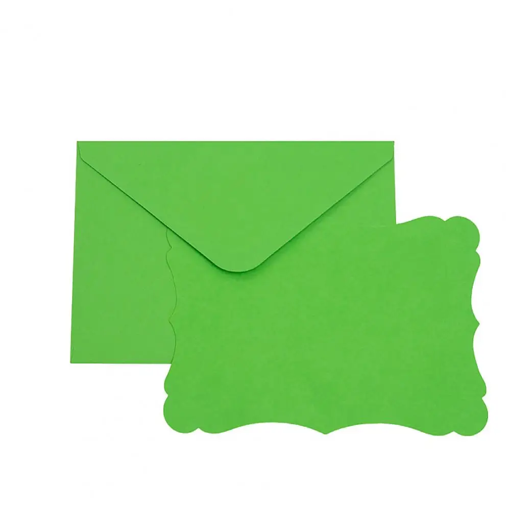 Decorative Wavy Edge Envelopes 50 Sets Wavy Edge Envelope Card Set Solid Color Smooth Writing for Invitations for Wedding