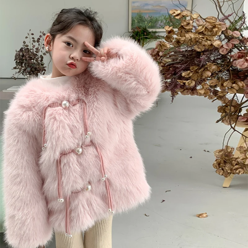 Winter Children Girls Coats Trendy Simple Generous Sweet Lovely Refined and Beautiful Youthful Active