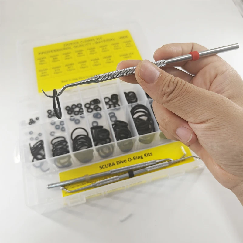 Scuba Diving O-Ring Kit with Pick - 150 Piece Set for Dive Gear Maintenance, Durable Black O-Rings