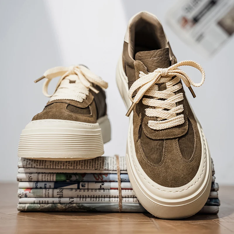 

Men's Retro Style Spring Autumn Flat Low-top Round-toe Canvas Soft-soled Outdoor Casual Lace-up Walking Vulcanized Board Shoes