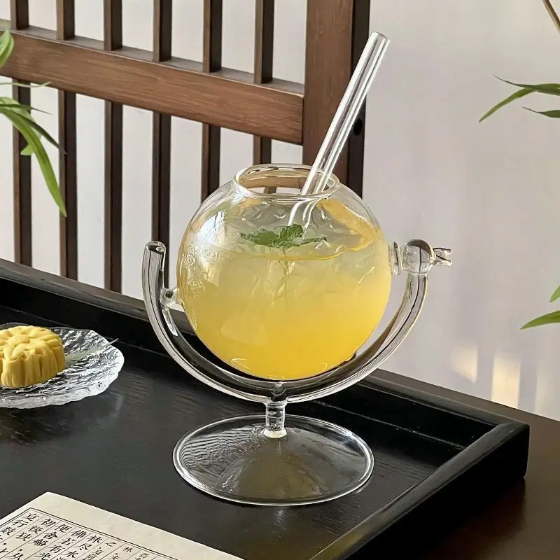 Globe Shaped Glass Cup, Uniquely Designed Cocktail Glass, Creative Atmosphere Restaurant Home Red Wine Juice Cold Drink Glasss