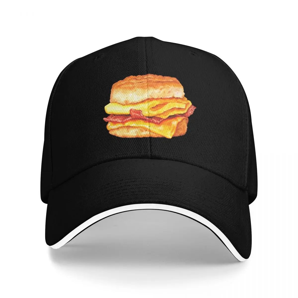 

Bacon Egg & Cheese Sandwich Pattern - Blue Baseball Cap western Hat Funny hats hats for men Rave Men Caps Women's