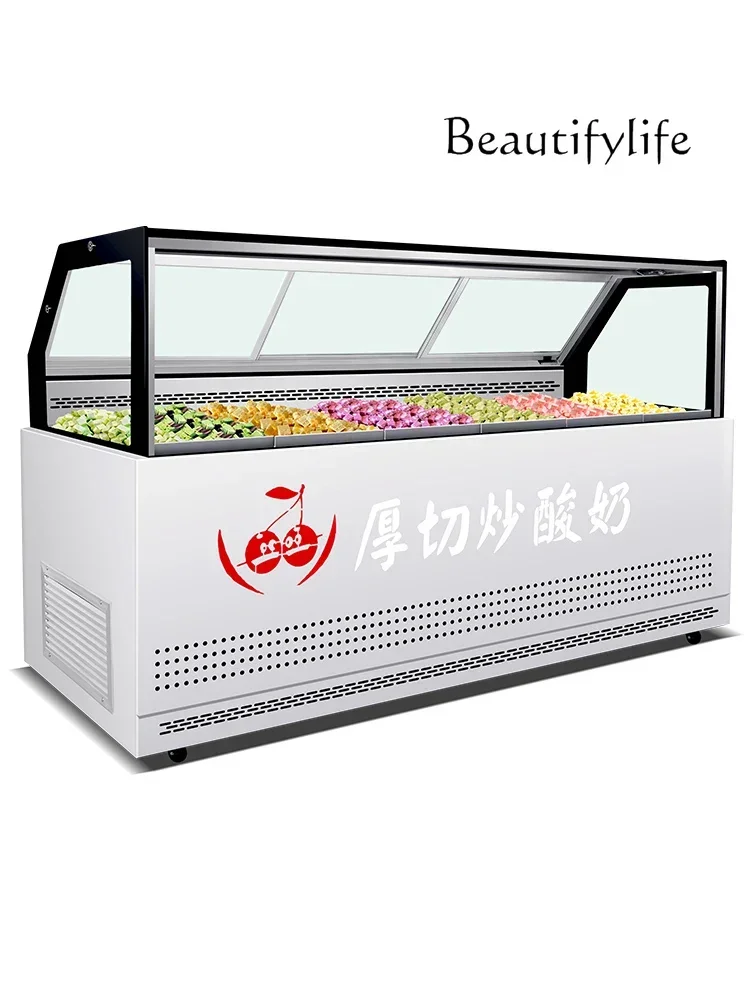 Air-cooled Salmon Ice Cream Display Cabinet Frozen Commercial Ice Cream Cabinet