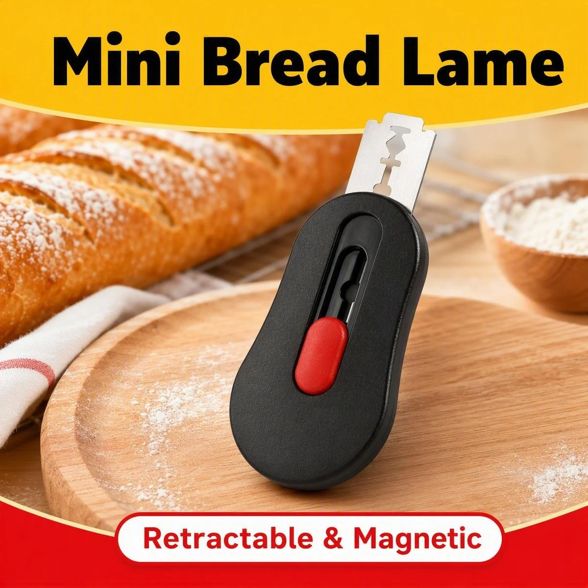 Bread Dough Scoring Tool Magnetic Handle Baking Cutter Lame Knife for Sourdough Bread Baking Kitchen Tool for Home Use
