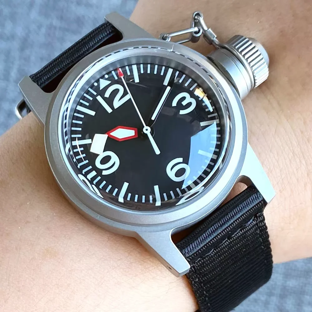 20ATM Diving Tandorio 36mm Double Domed PT5000 NH35A Sandblast Aviation Automatic Sapphire Crystal Military Men Watch Luminous