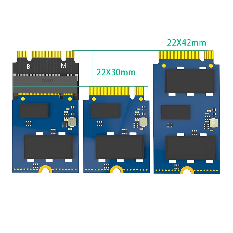 M.2 NVME m-key/M2 SATA B + M kunci 2230 ke 2242 konverter kartu adaptor ekstensi untuk ThinkPad X270 X280 T470 T480 L480 T580 Series