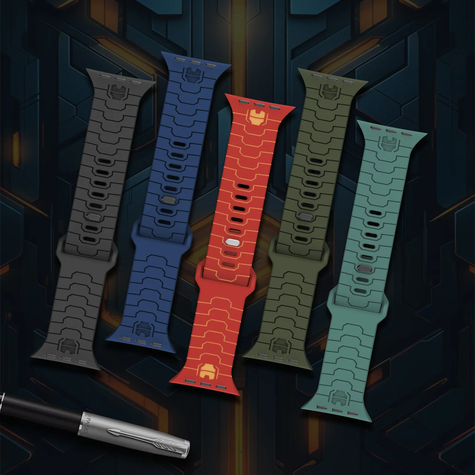 أشرطة سيليكون لساعة أبل الترا 2 الفرقة 49 مللي متر 46 مللي متر 45 مللي متر 44 مللي متر 42 41 40 مللي متر سوار رياضي كوريا iWatch سلسلة 10 9 8 7 للرجل