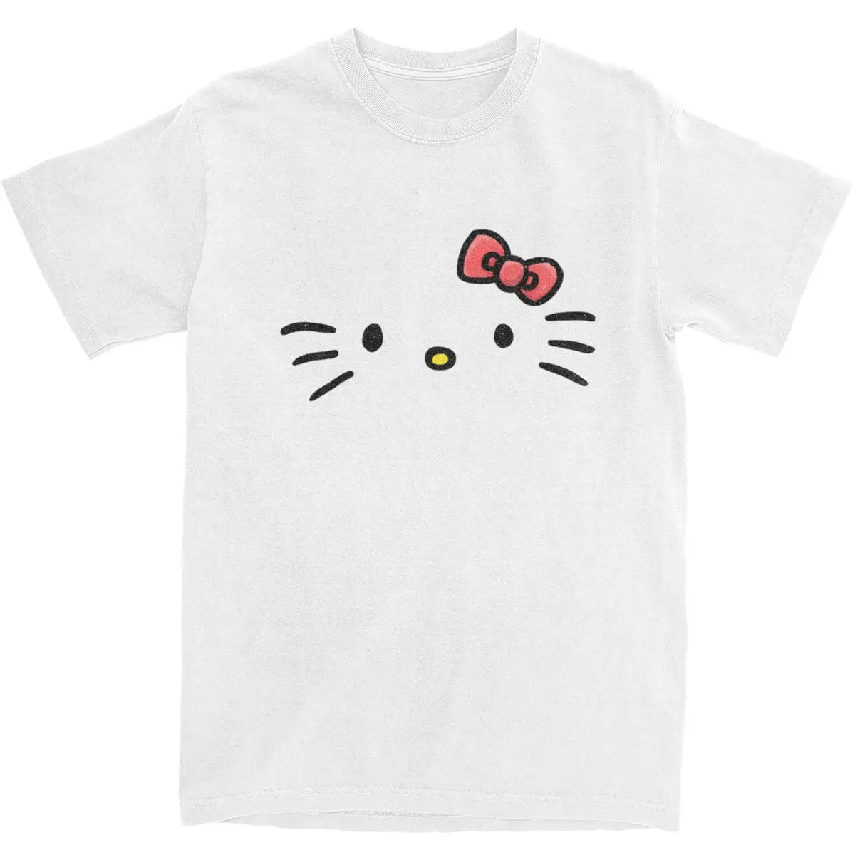 Hi Kitten Mask T-Shirt Summer Street Style T-Shirts 100 Cotton Harajuku Tee Shirt For Adult Short Sleeve Design Clothes