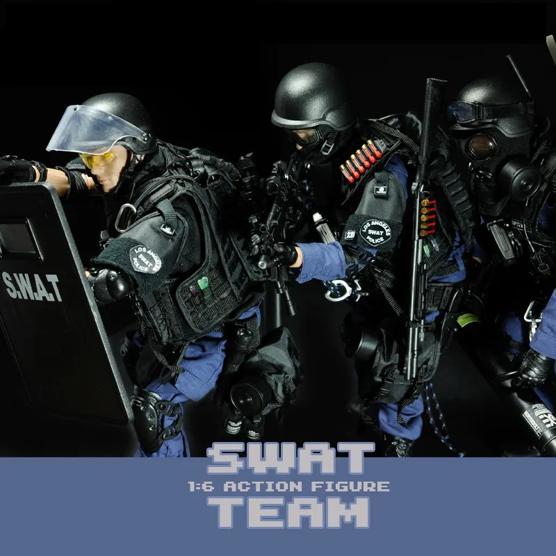 1/6 مقياس TE الشرطة SWAT عمل الشكل لعبة نموذج 12 بوصة الذكور الجندي الاعتداء/جمد/لعبة الرجل نقطة