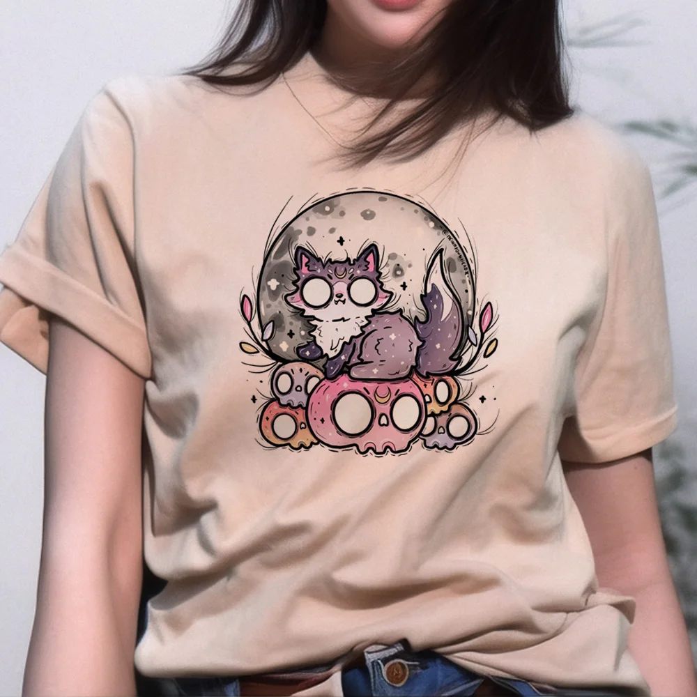 

Cat Print top women designer comic top female Japanese 2000s harajuku clothes