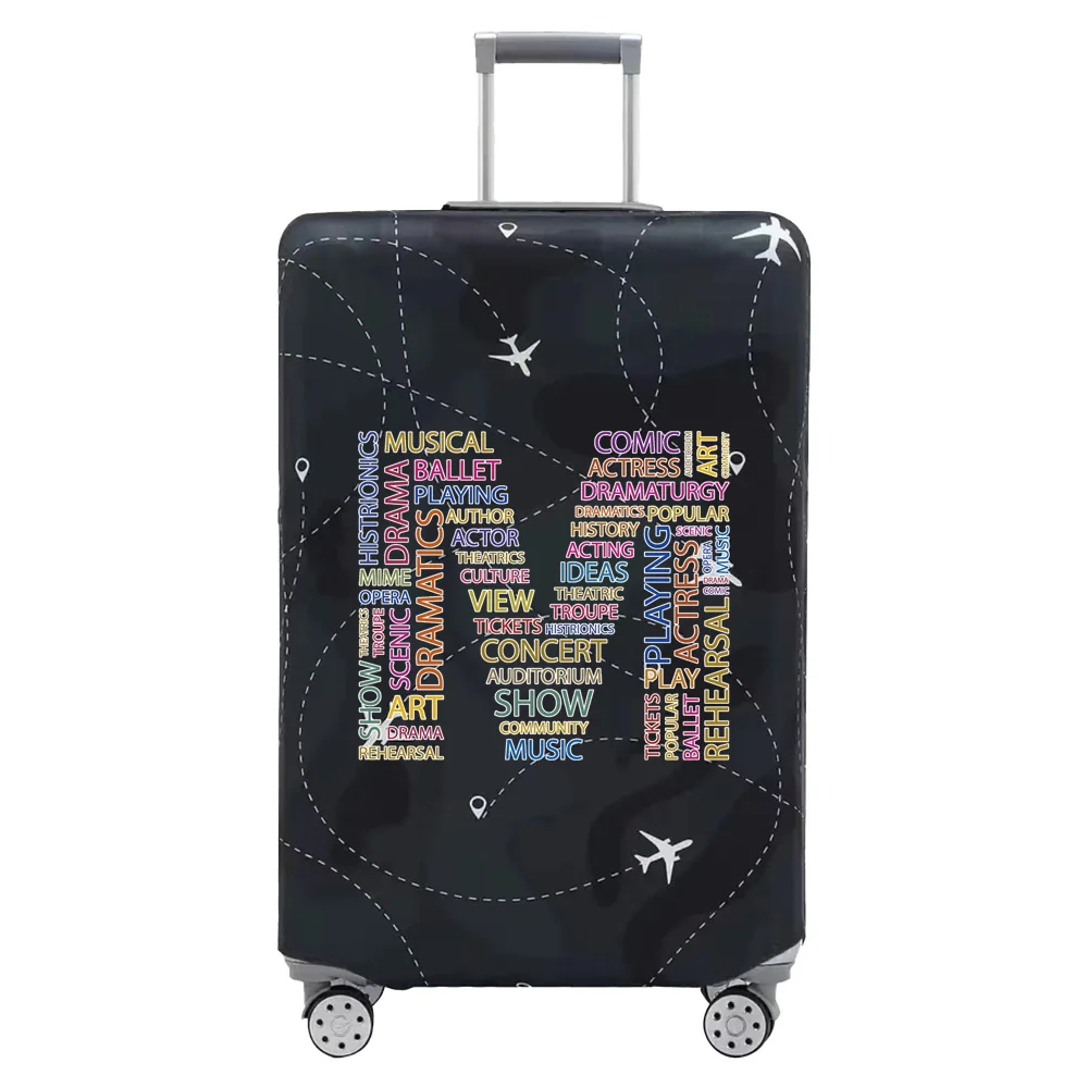 Travel Suitcase Cover Luggage Stretch Fabric Protective Covers Baggage Case Cove for 18-28 Inch Suitcases Text Series