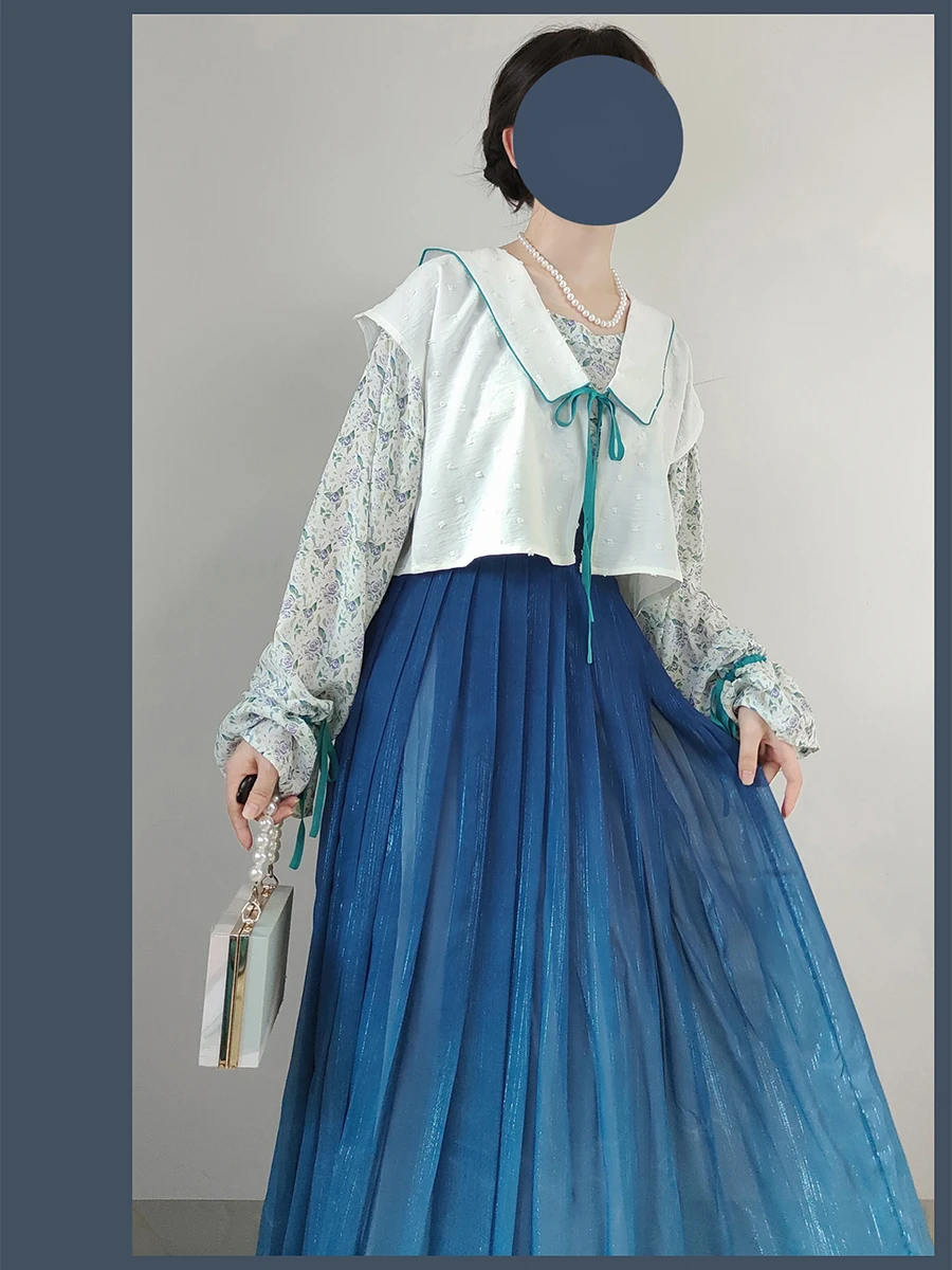 

Женская блузка Xiyu Original Design в стиле Тан, улучшенная модель для повседневной носки, из тонкой хлопково-полиэстеровой смесовой ткани