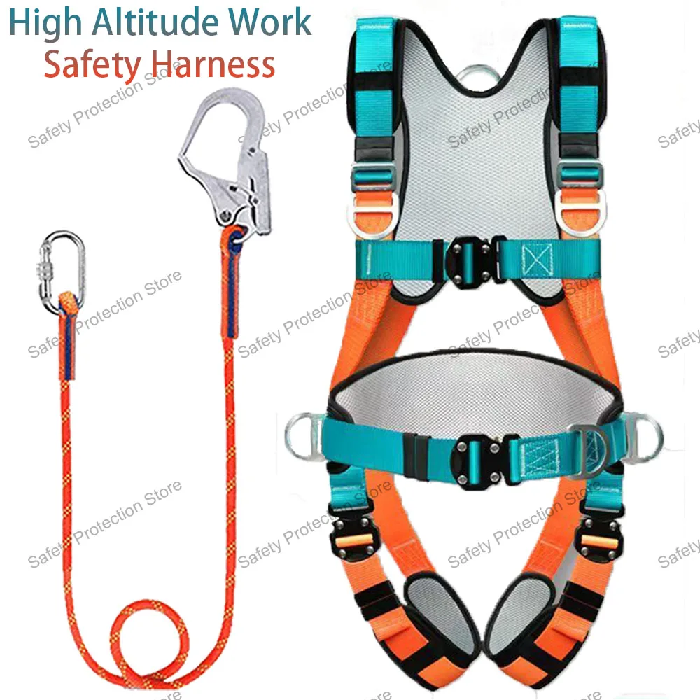 High Altitude Work Safety Harness Full Body 5-point Safety Belt Rope Outdoor Training Rescue Construction Protective Equipment