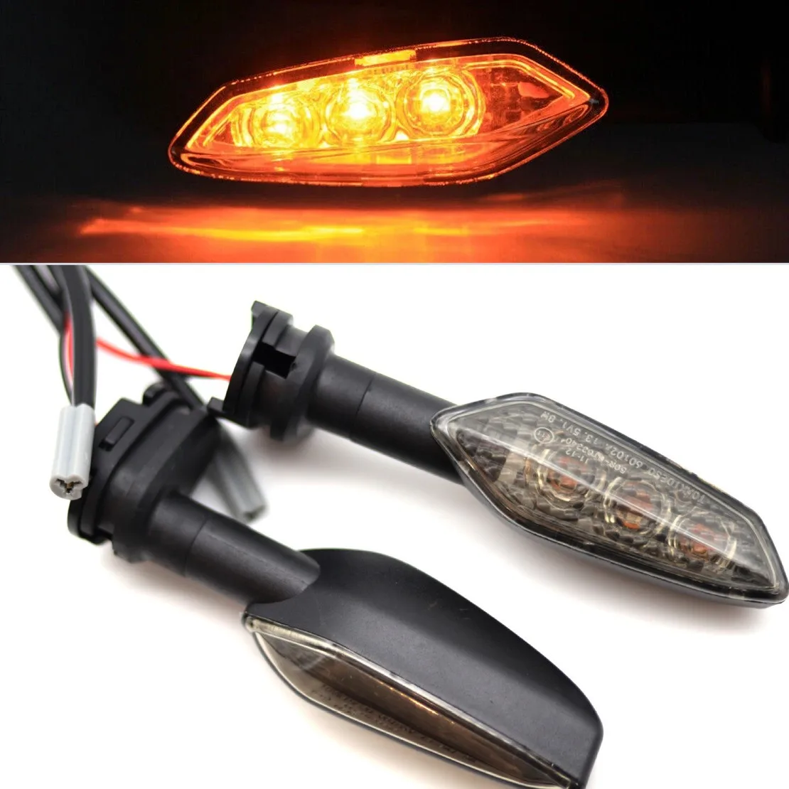 1 Pair Smoked Black Lens Turn Signal Light Indicator Fit For Kawasaki Ninja 1000 650 250 300 400